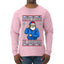 Santa Stands On Christmas, Ugly Christmas Sweater Mens Long Sleeve Shirt