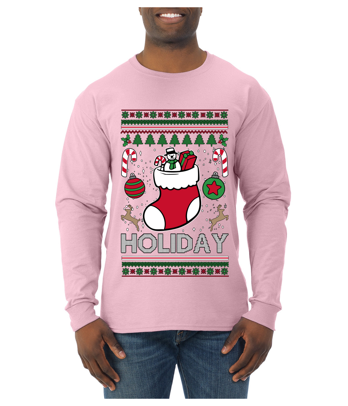 Holiday, Ugly Christmas Sweater Unisex Mens Long Sleeve Shirt