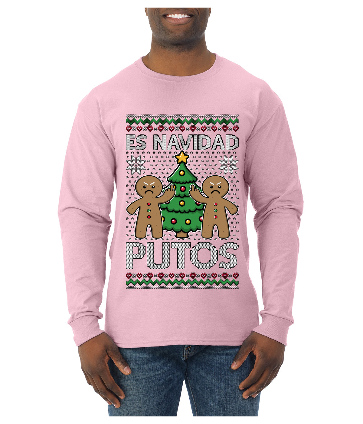 Es Navidad Putos, Ugly Christmas Sweater Unisex Mens Long Sleeve Shirt