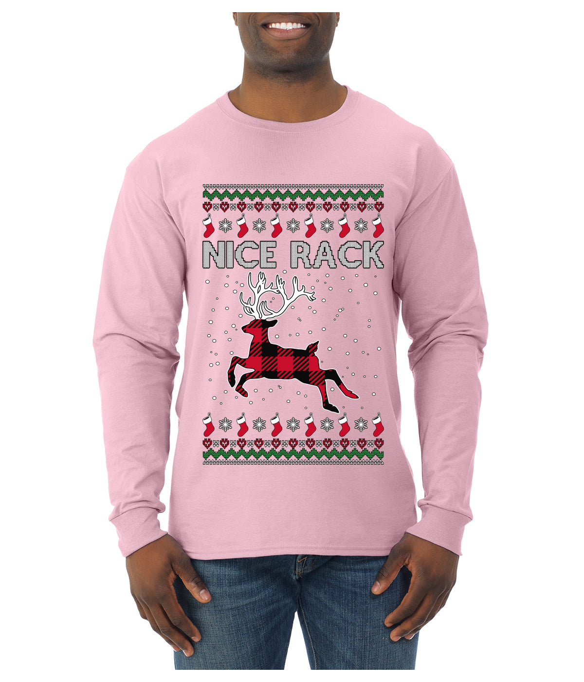 Nice Rack, Ugly Christmas Sweater Unisex Mens Long Sleeve Shirt