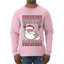 Be Nice To The Server Santa's Watching, Ugly Christmas Sweater Unisex Mens Long Sleeve Shirt