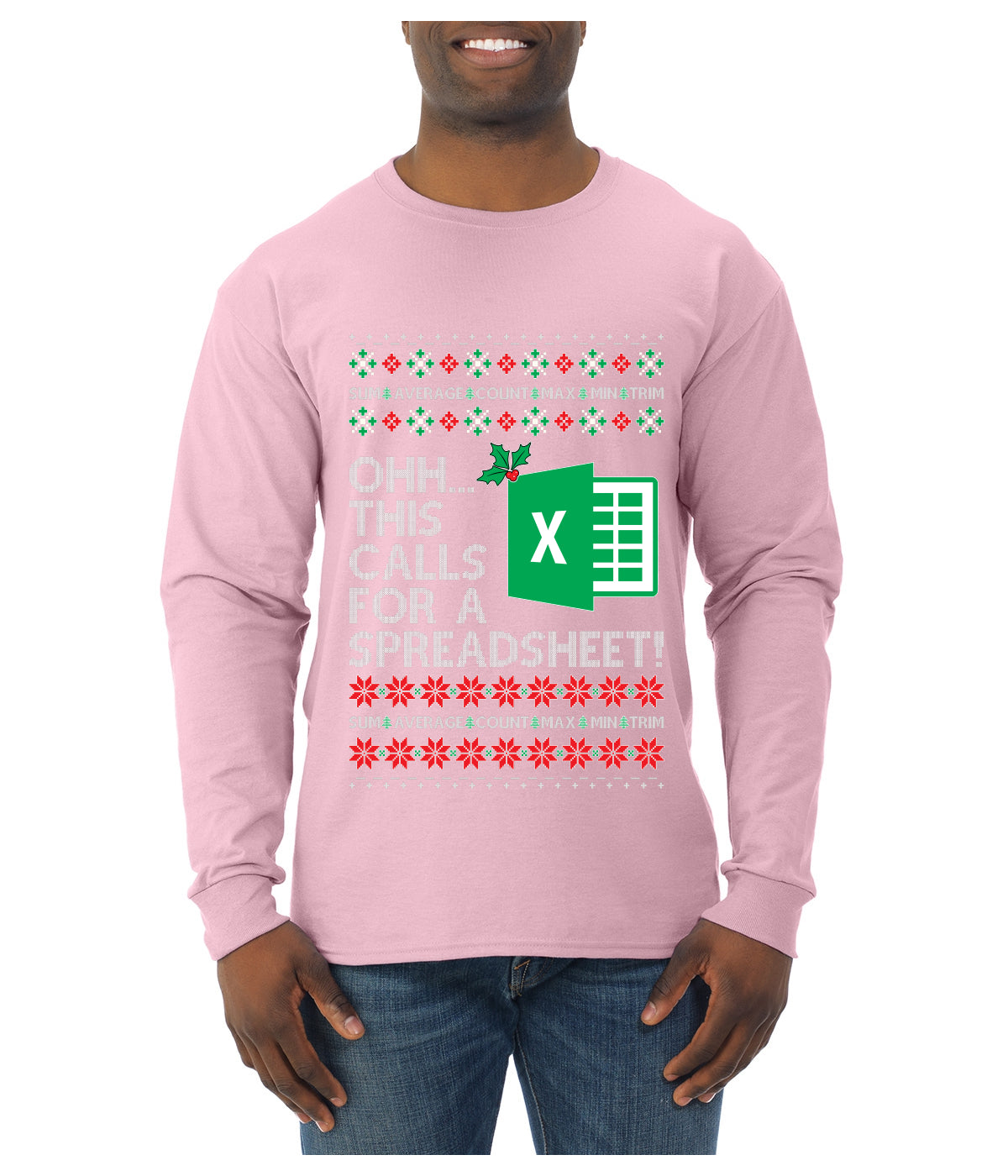 Ohh This Calls For A Spreadsheet Office, Ugly Christmas Sweater Unisex Mens Long Sleeve Shirt