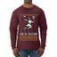 He Is Rizzin, Ugly Christmas Sweater Unisex Mens Long Sleeve Shirt