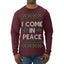 I Come in Peace Ugly Christmas Sweater Mens Long Sleeve Shirt