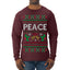 Peace Ugly Christmas Sweater Mens Long Sleeve Shirt