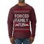 Forced Family Fun, Xmas Holiday Funny Ugly Christmas Sweater Mens Long Sleeve Shirt