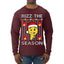 Rizz the Season Viral Internet Fire Emoji Face Meme Ugly Christmas Sweater Mens Long Sleeve Shirt