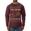 You Can Run But You Can't Hide Santa Sleigh Reindeer Ugly Christmas Sweater Mens Long Sleeve Shirt