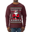 Santa Is Him Funny Gen Z Viral Meme Shades Slang Ugly Christmas Sweater Mens Long Sleeve Shirt
