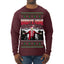 Daddy's Home Red Suit, I'll Be Home for Christmas | Funny Santa Clause President Donald Trump Ugly Christmas Sweater Mens Long Sleeve Shirt