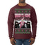 Daddy's Home Pink Suit, I'll Be Home for Christmas | Funny Santa Clause President Donald Trump Ugly Christmas Sweater Mens Long Sleeve Shirt