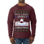 Have a Holly Jawlly Christmas, Cute Shark, Ugly Christmas Sweater Mens Long Sleeve Shirt