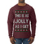 This Is As Jolly As I Get, Funny Humor, Ugly Christmas Sweater Mens Long Sleeve Shirt