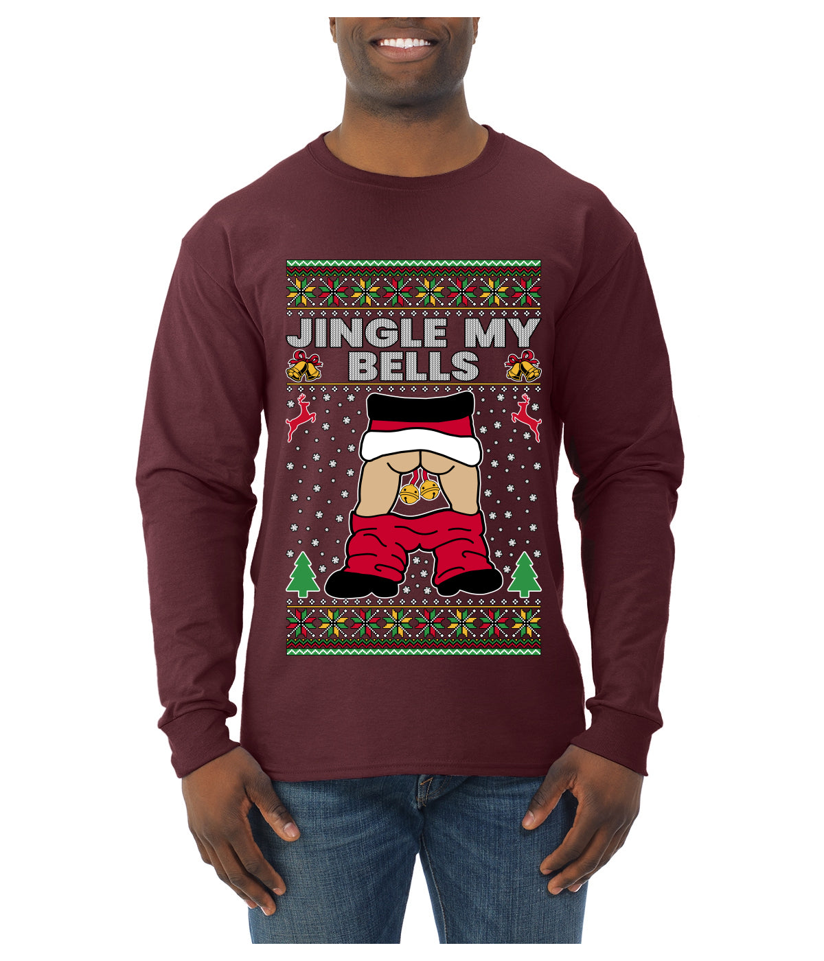 Jingle My Bells, Ugly Christmas Sweater Mens Long Sleeve Shirt