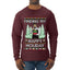 Finding My Happy Holiday, Ugly Christmas Sweater Mens Long Sleeve Shirt