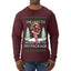 Hold My Package, Ugly Christmas Sweater Unisex Unisex Mens Long Sleeve Shirt