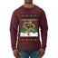 Feliz Navidad Dancing Gingerbread Man, Ugly Christmas Sweater Unisex Mens Long Sleeve Shirt