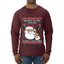Be Nice To The Server Santa's Watching, Ugly Christmas Sweater Unisex Mens Long Sleeve Shirt