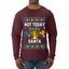 Not Today Santa Menorah Hanukkah, Ugly Christmas Sweater Unisex Mens Long Sleeve Shirt