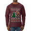 Squatching Through The Snow Bigfoot, Ugly Christmas Sweater Unisex Mens Long Sleeve Shirt