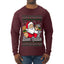 Buon Natale, Italian Santa Claus, Funny, Italian American Humor, Ugly Christmas Sweater Unisex Mens Long Sleeve Shirt