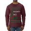 Naughty Nice, Irish, Irish Christmas, Ugly Christmas Sweater Unisex Mens Long Sleeve Shirt
