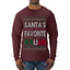 Santa's Favorite Italian, Funny Italian Christmas Sweater, Ugly Christmas Sweater Unisex Mens Long Sleeve Shirt