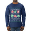 To The Windows To The Walls Till Santa Decks These Halls, Ugly Christmas Sweater Unisex Mens Long Sleeve Shirt