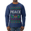 Peace Ugly Christmas Sweater Mens Long Sleeve Shirt