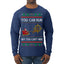 You Can Run But You Can't Hide Santa Sleigh Reindeer Ugly Christmas Sweater Mens Long Sleeve Shirt