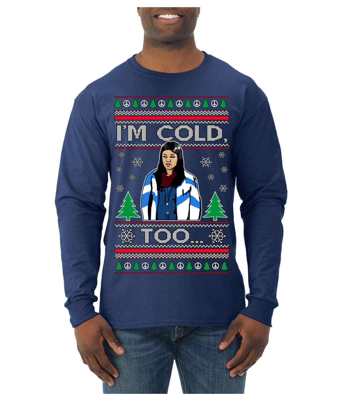 I'm Cold Too Funny Classic 70s Show Damn Jackie Ugly Christmas Sweater Mens Long Sleeve Shirt