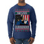 Never Surrender Pro Donald Trump Fight Fist Pump 2024 Ugly Christmas Sweater Mens Long Sleeve Shirt