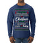 Serial Killer Docs or Christmas Movies Slaying Sleighing Ugly Christmas Sweater Mens Long Sleeve Shirt