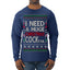 I Need a Huge Christmas Cocktail Funny Dirty Joke Drinking Ugly Christmas Sweater Mens Long Sleeve Shirt