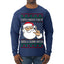 Santa Knows You've Been a Dumb Bitch Funny Vulgar Dirty Ugly Christmas Sweater Mens Long Sleeve Shirt