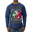 Jing a Di Jing Dominick the Italian Christmas Donkey Ugly Christmas Sweater Mens Long Sleeve Shirt
