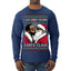 I Saw Diddy Kissing Santa Claus Funny Viral Music Meme Ugly Christmas Sweater Mens Long Sleeve Shirt