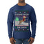 Dachshund Through The Snow, Cute Dog Christmas Sweater, Ugly Christmas Sweater Mens Long Sleeve Shirt