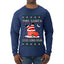 This Santa Loves going down, Funny dirty Humor, Ugly Christmas Sweater Mens Long Sleeve Shirt