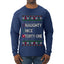 Funny Meme List Naughty, Nice, 41, Ugly Christmas Sweater Mens Long Sleeve Shirt