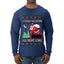 I Could Go Down All Night Long, Ugly Christmas Sweater Mens Long Sleeve Shirt
