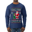 When I Think About You I Touch My Elf, Ugly Christmas Sweater Mens Long Sleeve Shirt