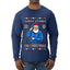 Santa Stands On Christmas, Ugly Christmas Sweater Mens Long Sleeve Shirt