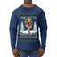 Hold My Package, Ugly Christmas Sweater Unisex Unisex Mens Long Sleeve Shirt