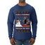 Aura Farming Through The Snow Meme, Ugly Christmas Sweater Unisex Mens Long Sleeve Shirt