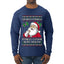 I'm Into Fitness Cookie In My Mouth Santa, Ugly Christmas Sweater Unisex Mens Long Sleeve Shirt