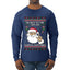 Be Nice To The Server Santa's Watching, Ugly Christmas Sweater Unisex Mens Long Sleeve Shirt