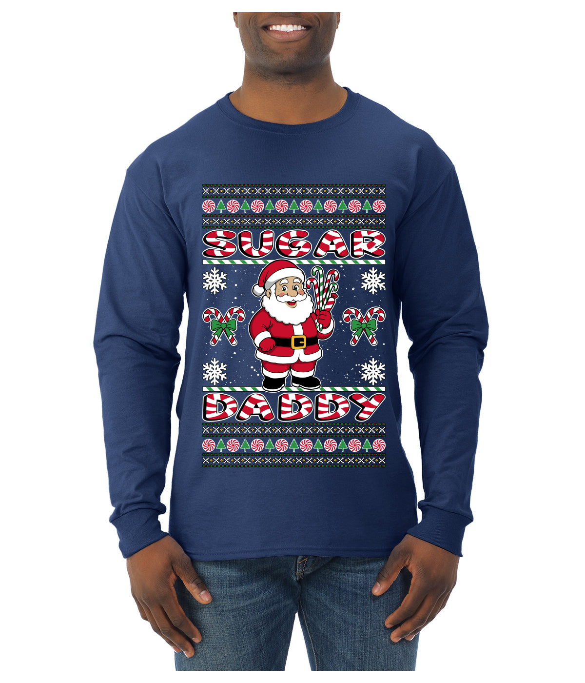 Sugar Daddy Santa, Ugly Christmas Sweater Unisex Mens Long Sleeve Shirt