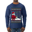 Santa Drone Show Reindeer, Ugly Christmas Sweater Unisex Mens Long Sleeve Shirt