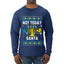 Not Today Santa Menorah Hanukkah, Ugly Christmas Sweater Unisex Mens Long Sleeve Shirt